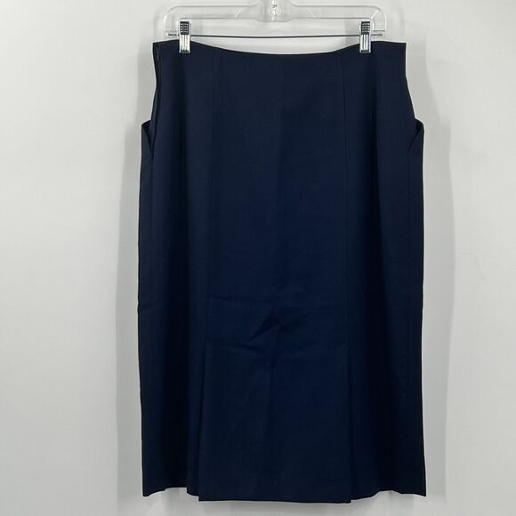 NWT VTG Mr Jaxx Virgin Wool Blue Skirt Canada Academia Secretary Preppy Nautical - Picture 4 of 11